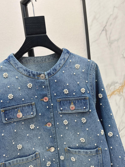 25ss beaded denim jacket