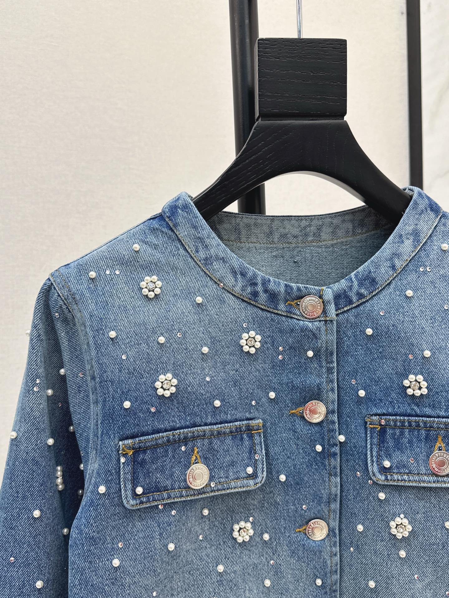 25ss beaded denim jacket