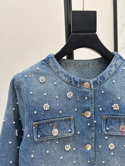 25ss beaded denim jacket