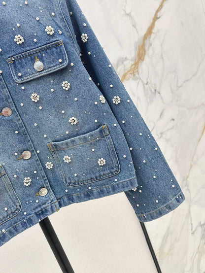 25ss beaded denim jacket