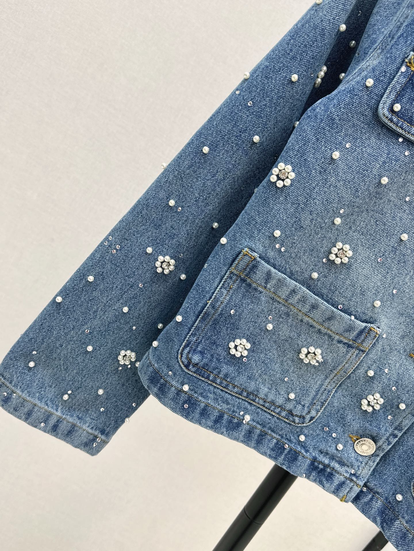 25ss beaded denim jacket