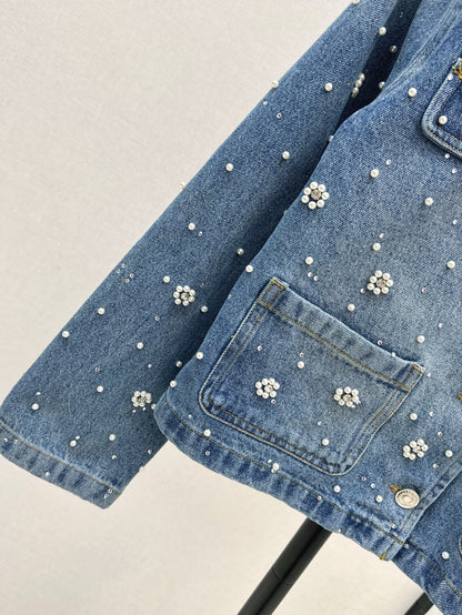25ss beaded denim jacket