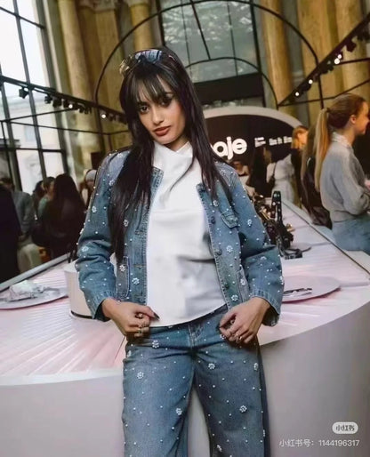 25ss beaded denim jacket