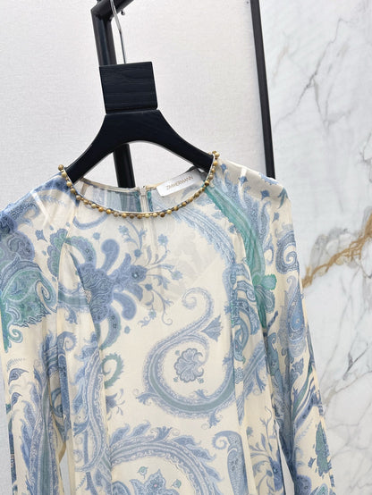 zim 25ss Silk printed dress
