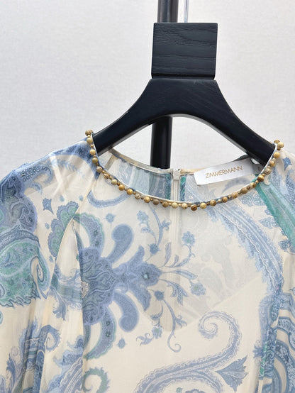 zim 25ss Silk printed dress