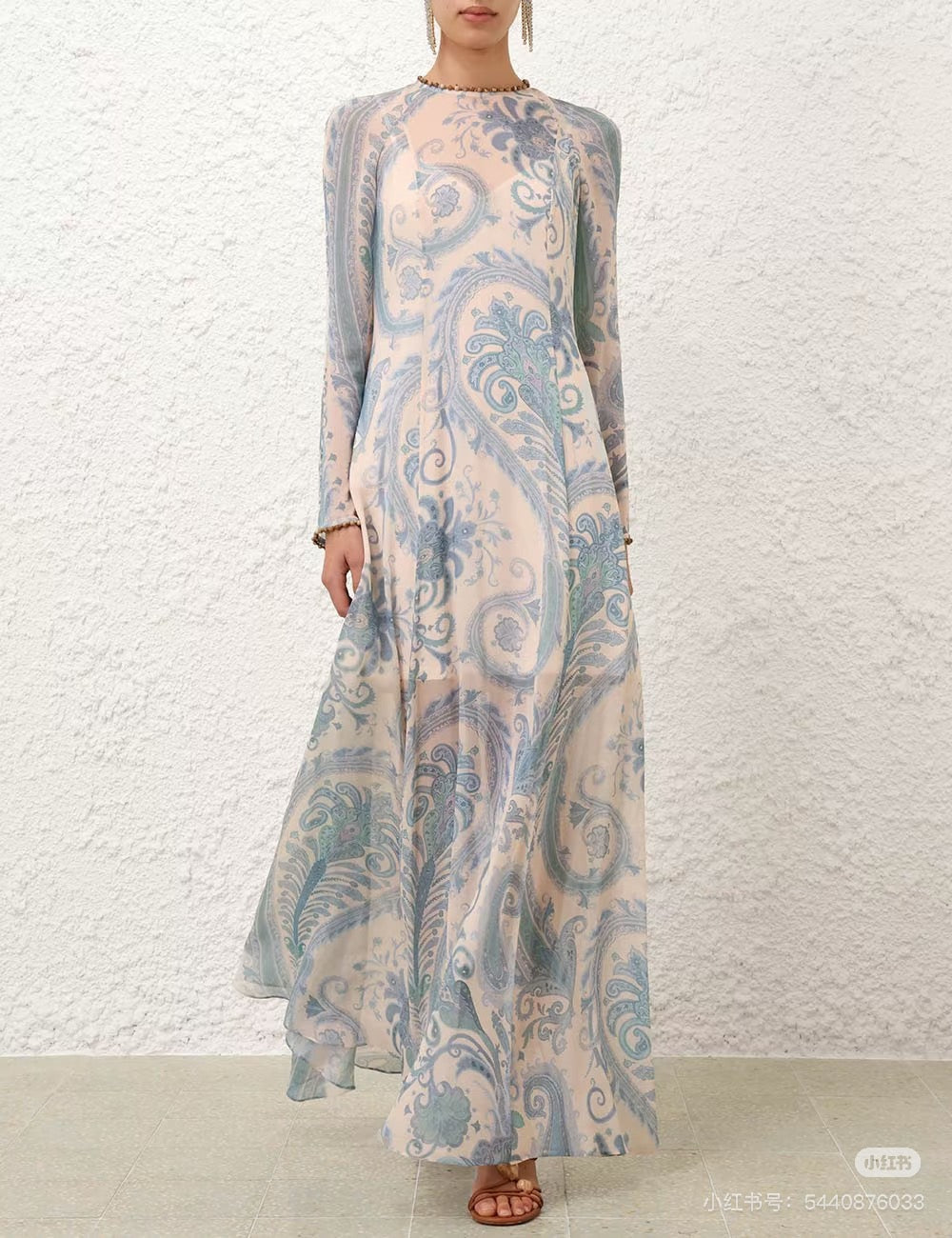 zim 25ss Silk printed dress