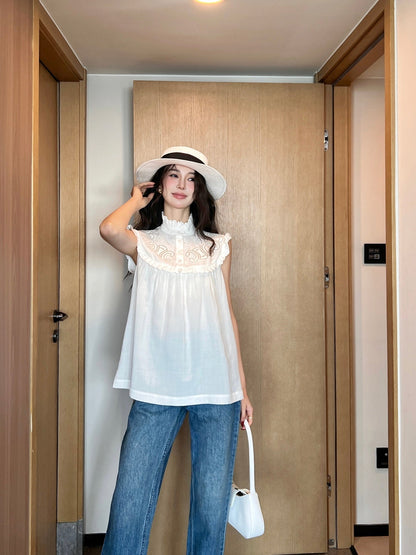 25ss hollow sleeveless shirt