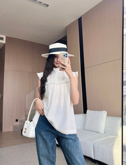 25ss hollow sleeveless shirt