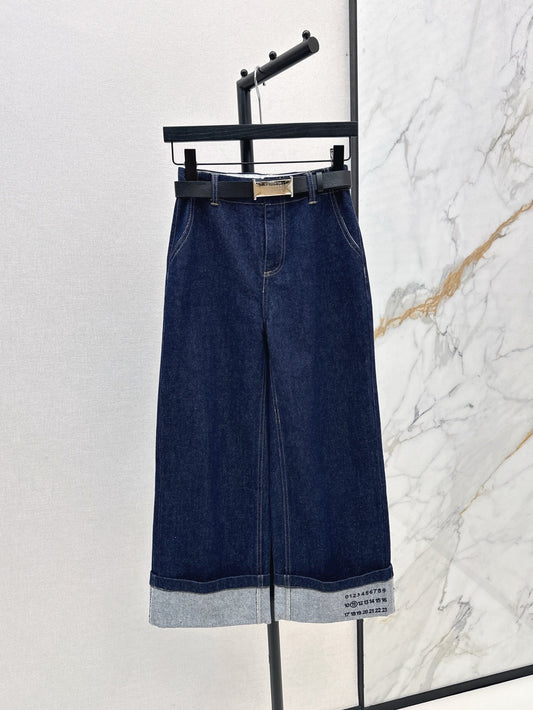 Ma 25ss wide leg jeans wth belt