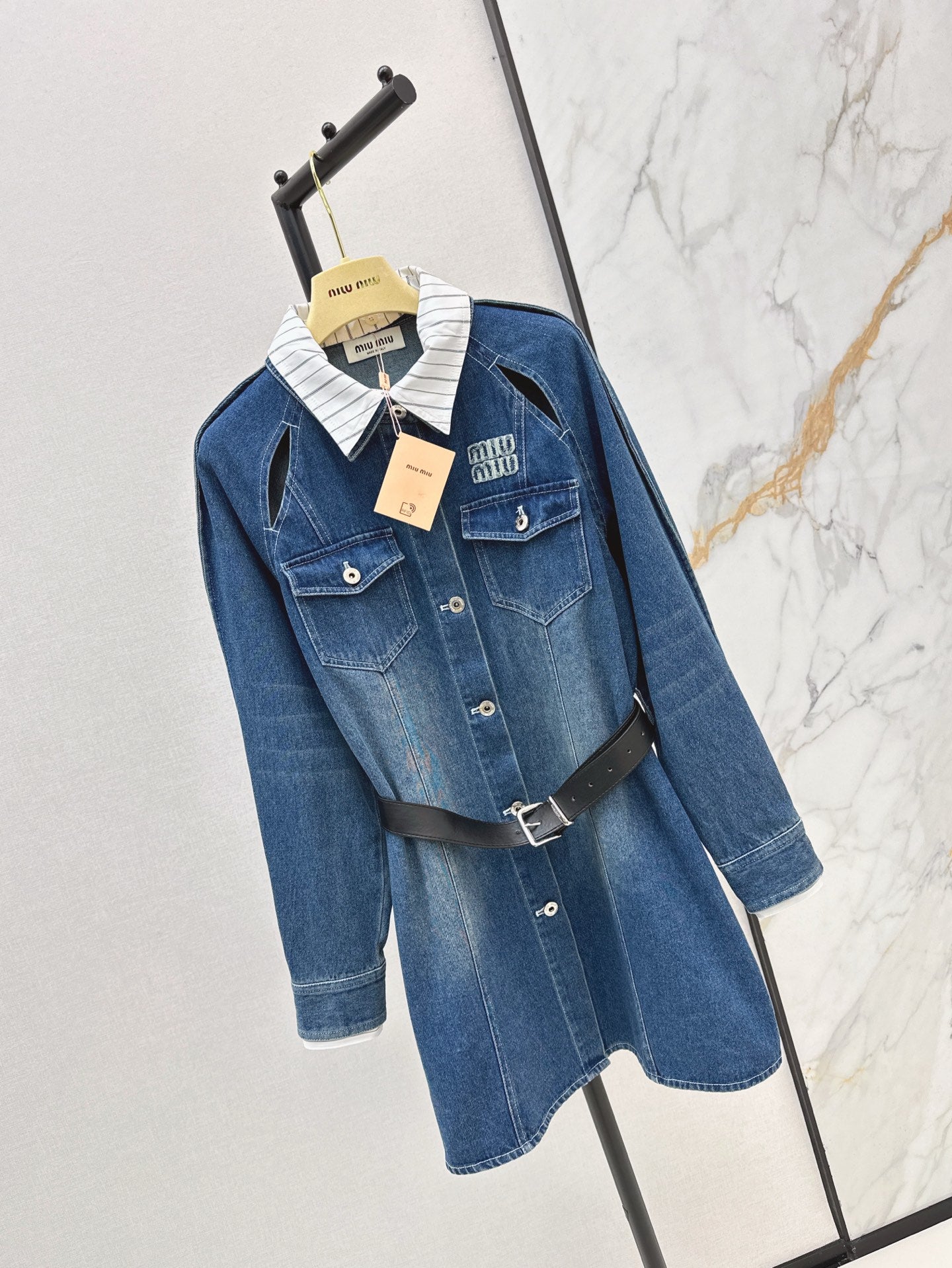 m 25ss denim shirt dress