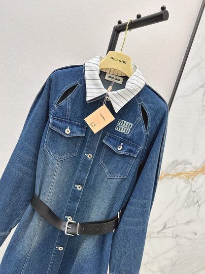 m 25ss denim shirt dress