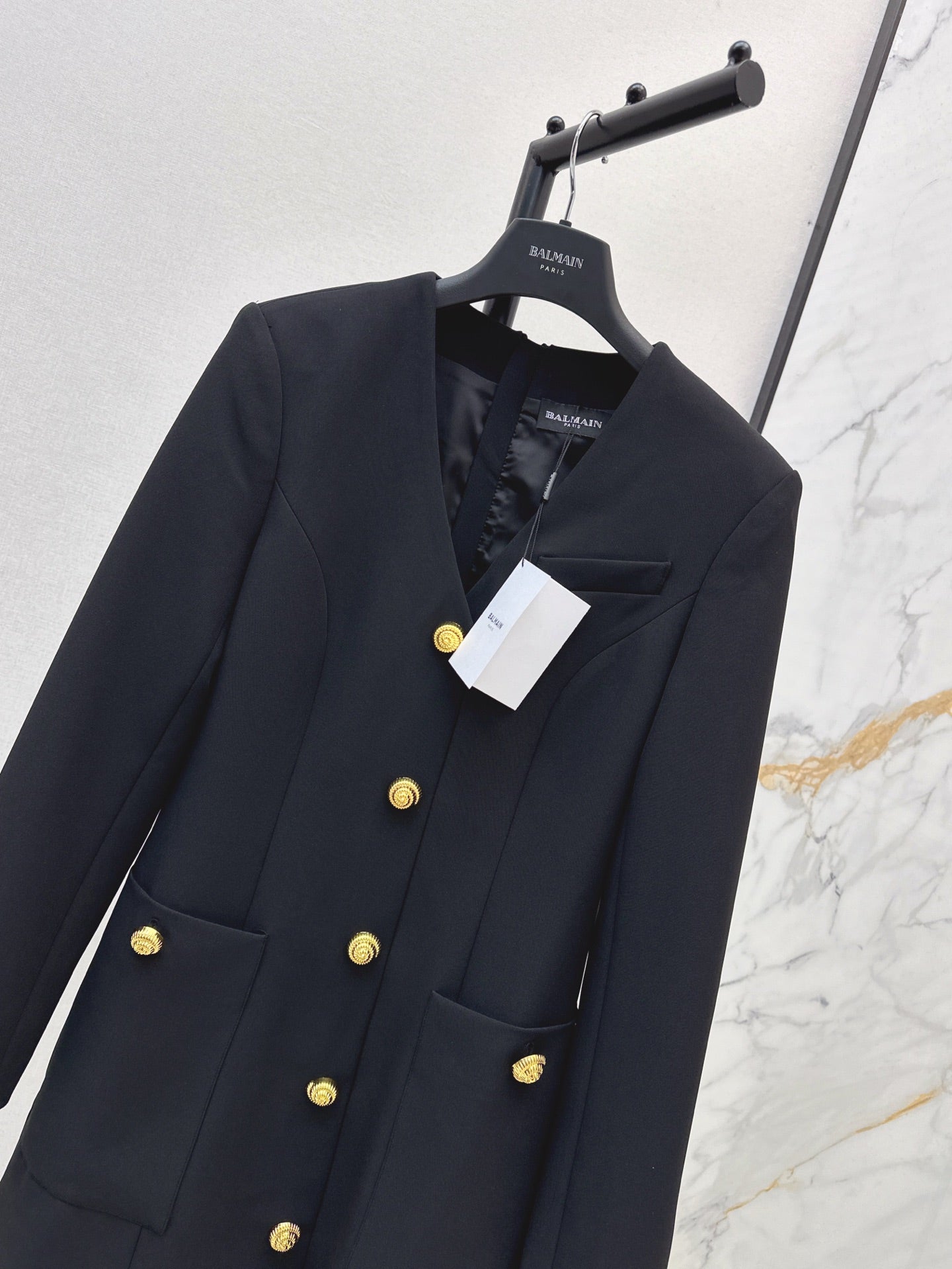 Ba 25ss V neck shirt dress