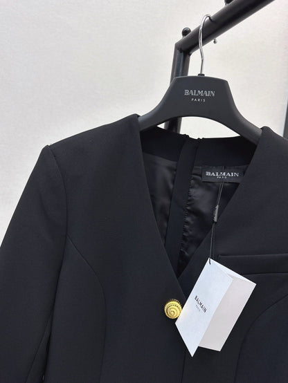 Ba 25ss V neck shirt dress