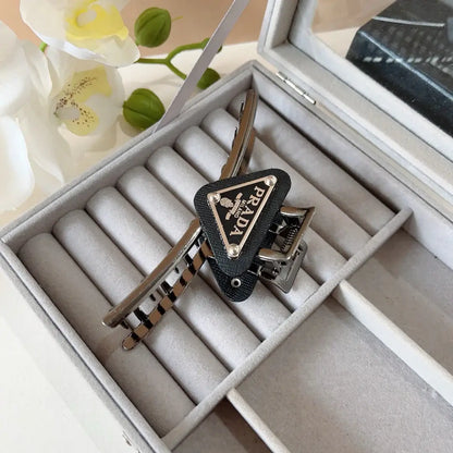Classic Triangle-Embellished Hair Claw Clip