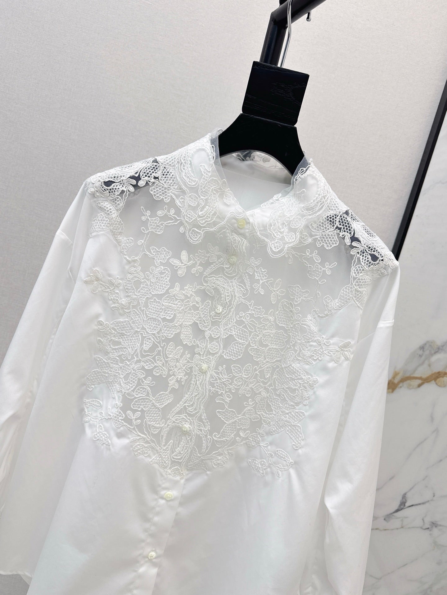 25ss lace buttons shirt