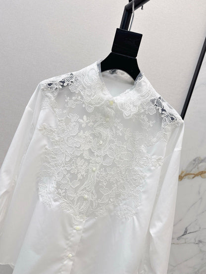 25ss lace buttons shirt