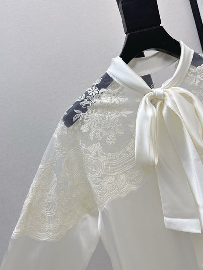 25SS lace Silk shirt