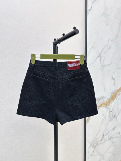 G 25ss embroidered denim short