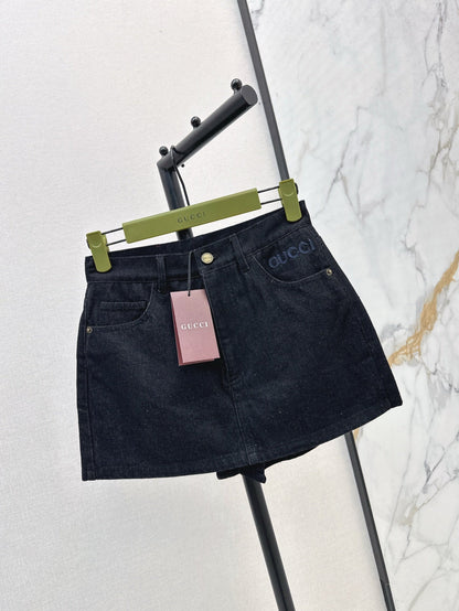 G 25ss embroidered denim short