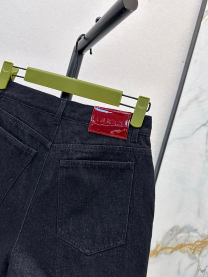 G 25ss embroidered denim short