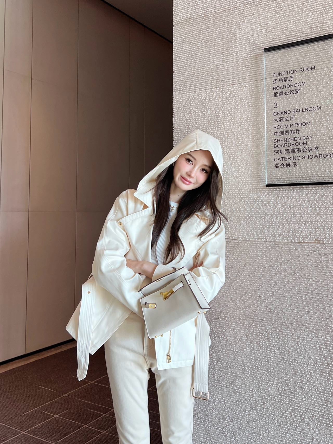 D 25ss hooded trench coat
