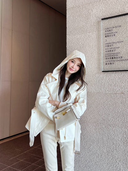 D 25ss hooded trench coat