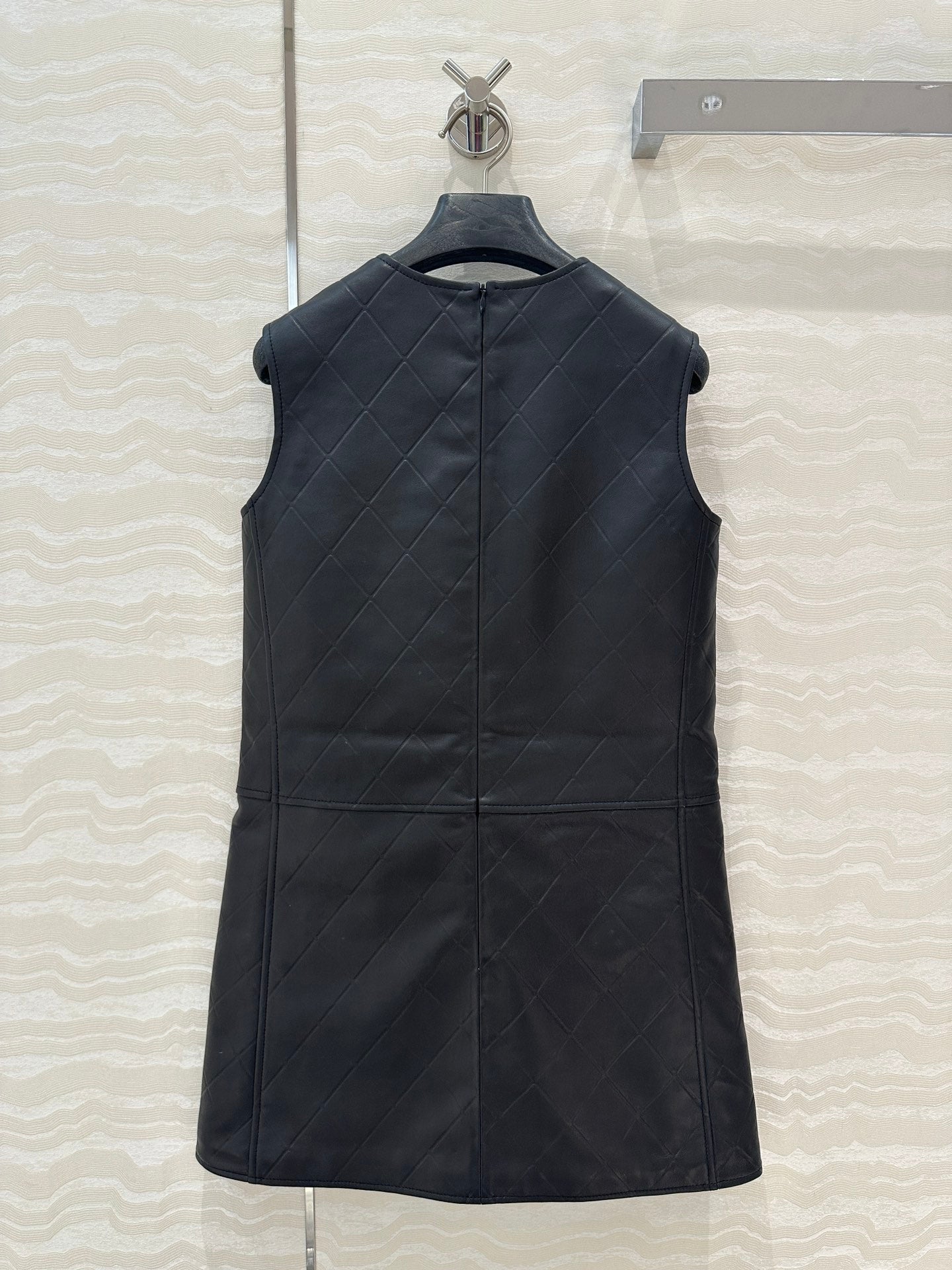 25ss leather A line dress