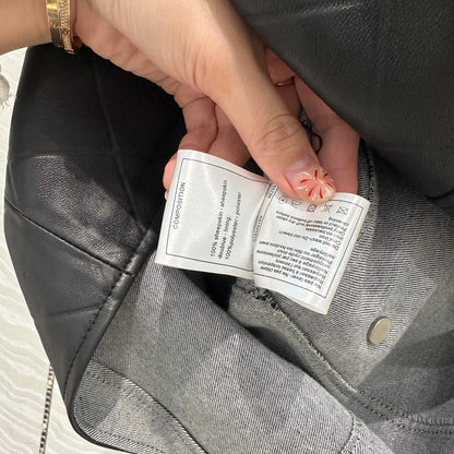 25ss leather A line dress