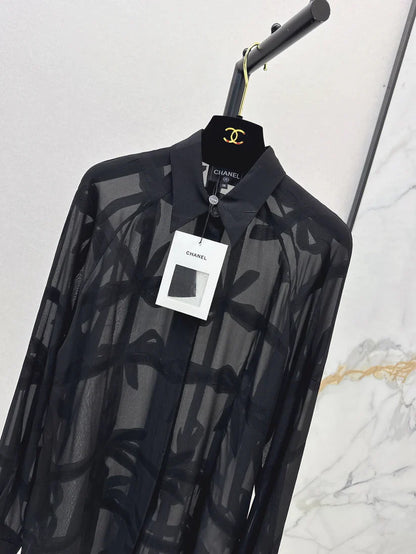 Bow Hollow-Out Cover-Up Top