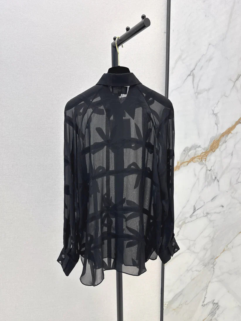 Bow Hollow-Out Cover-Up Top