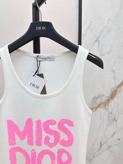 D 25ss miss printed vest