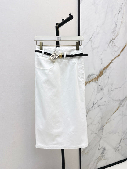 Lo 25ss belt denim skirt
