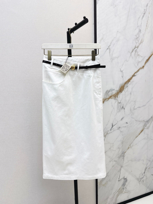 Lo 25ss belt denim skirt