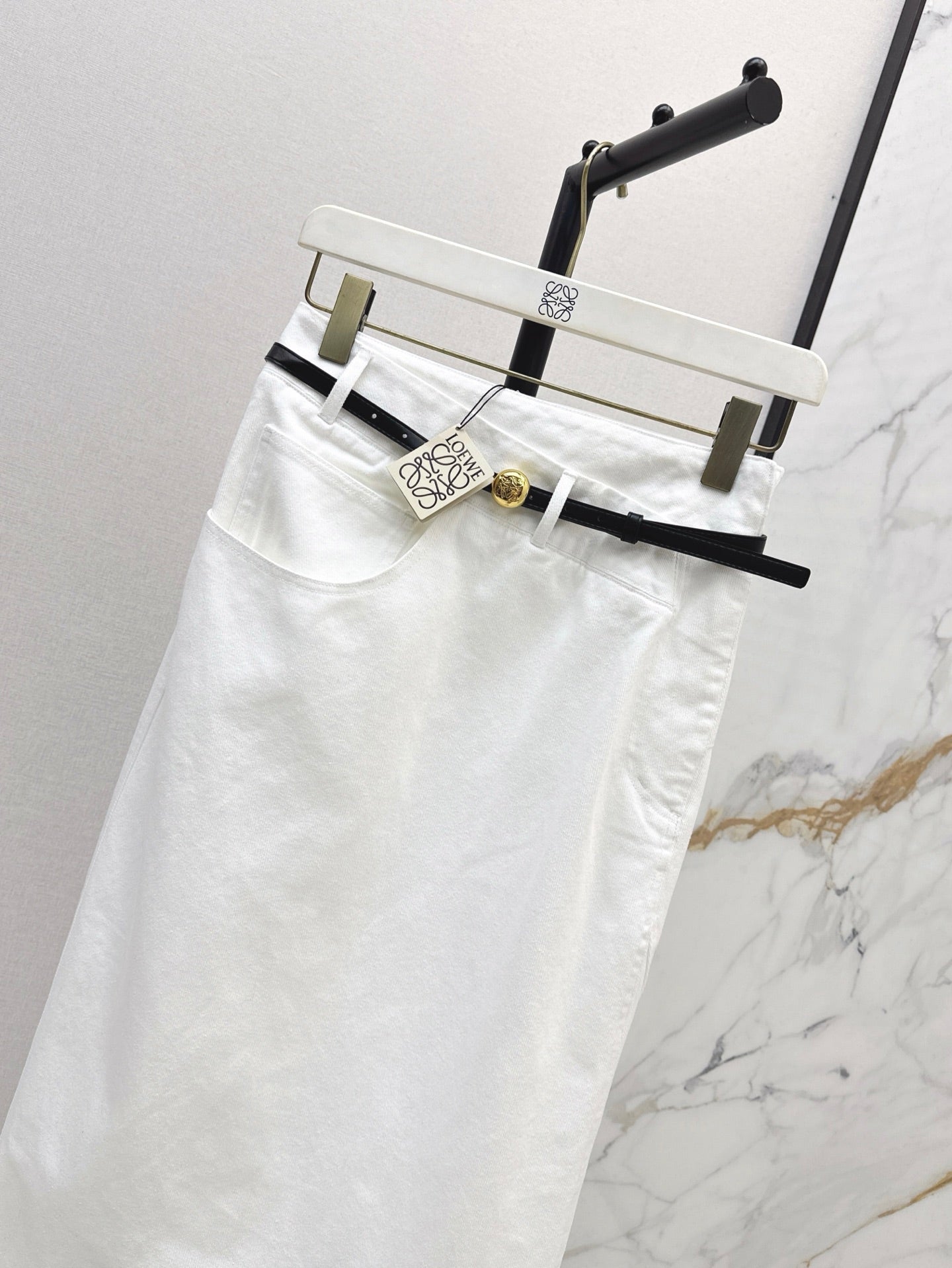 Lo 25ss belt denim skirt