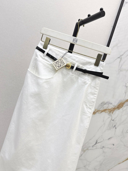 Lo 25ss belt denim skirt