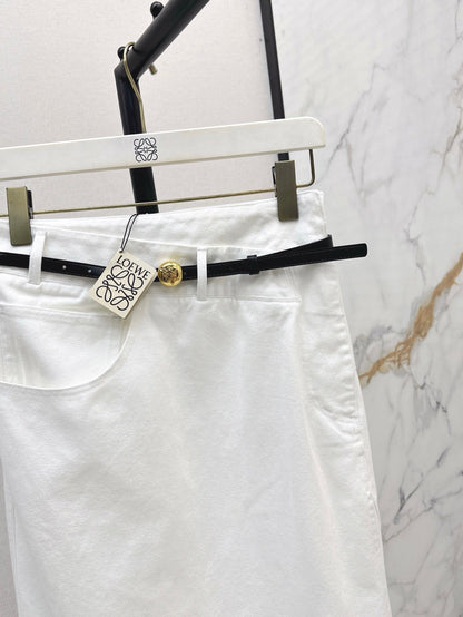 Lo 25ss belt denim skirt