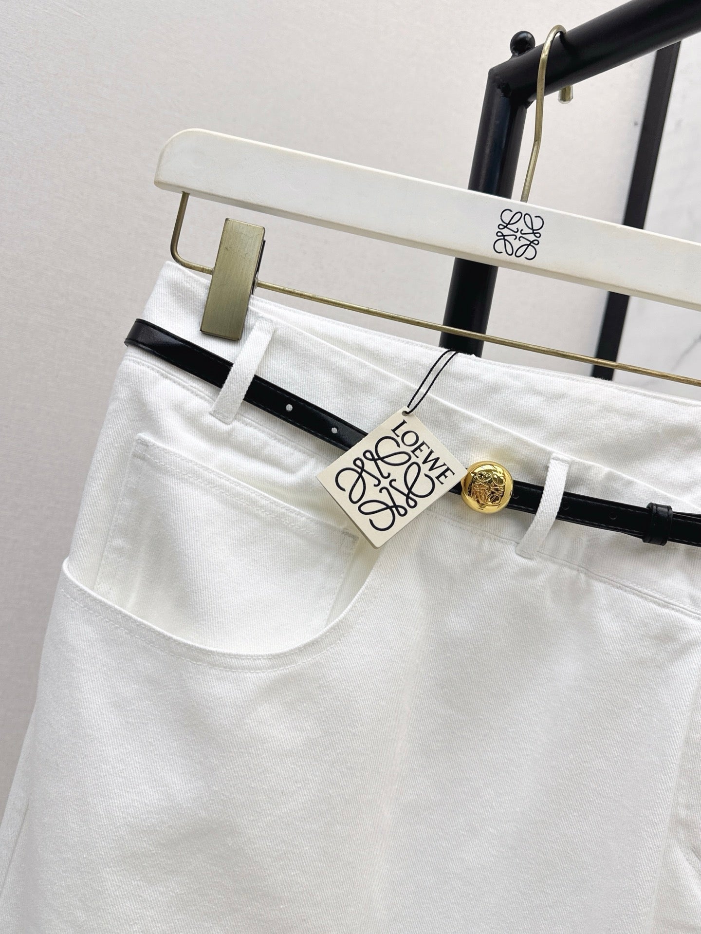 Lo 25ss belt denim skirt