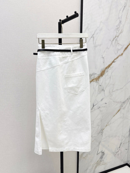 Lo 25ss belt denim skirt
