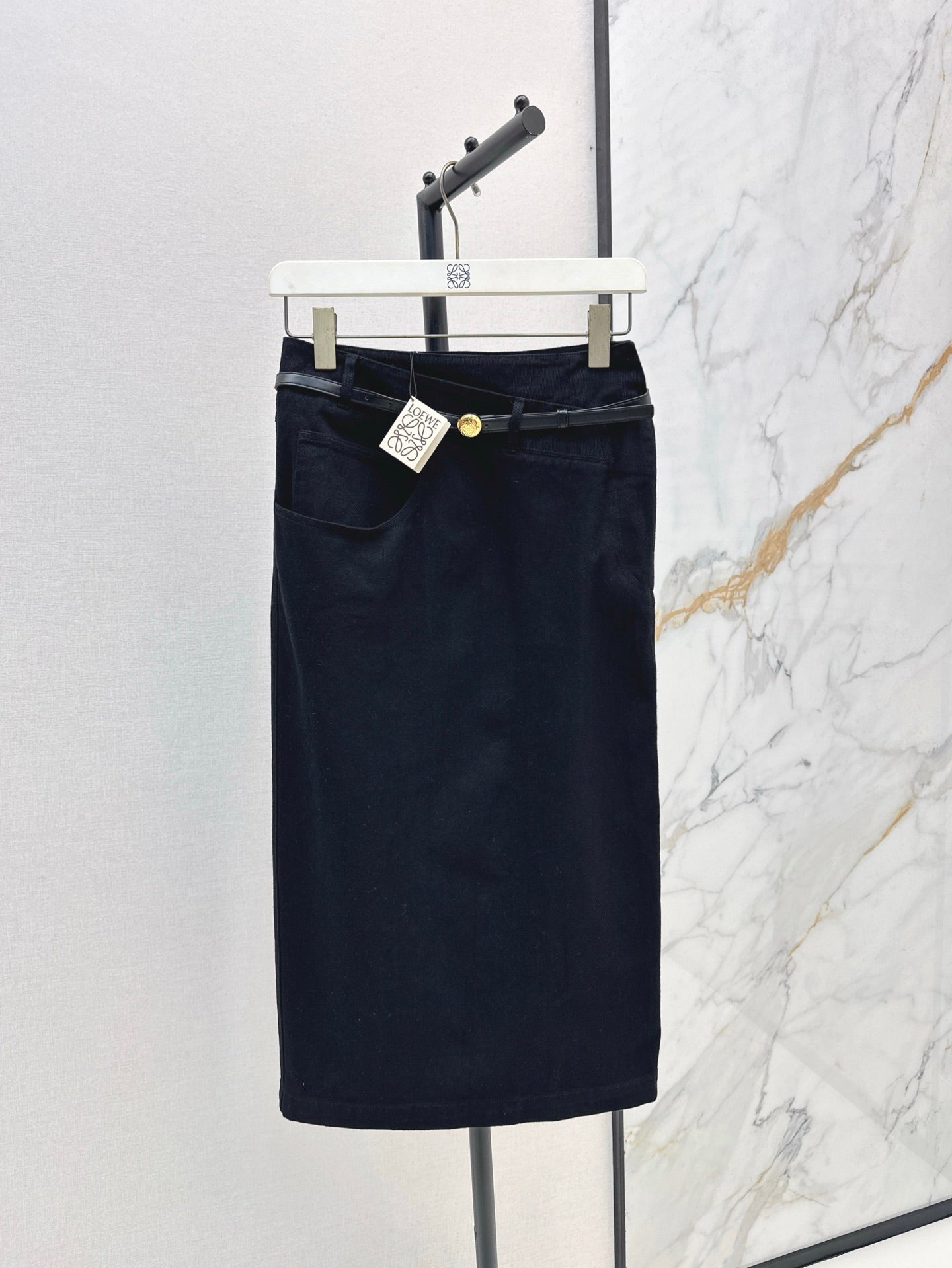 Lo 25ss belt denim skirt