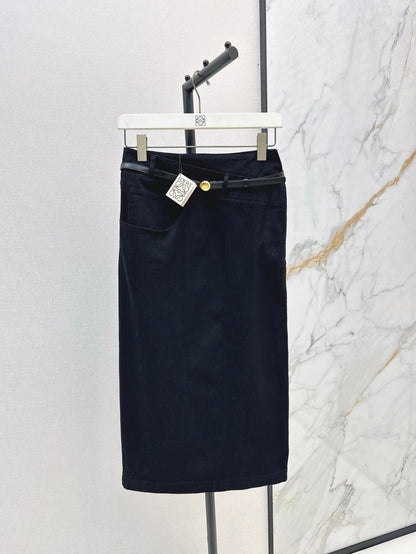 Lo 25ss belt denim skirt