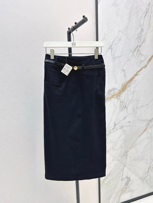 Lo 25ss belt denim skirt