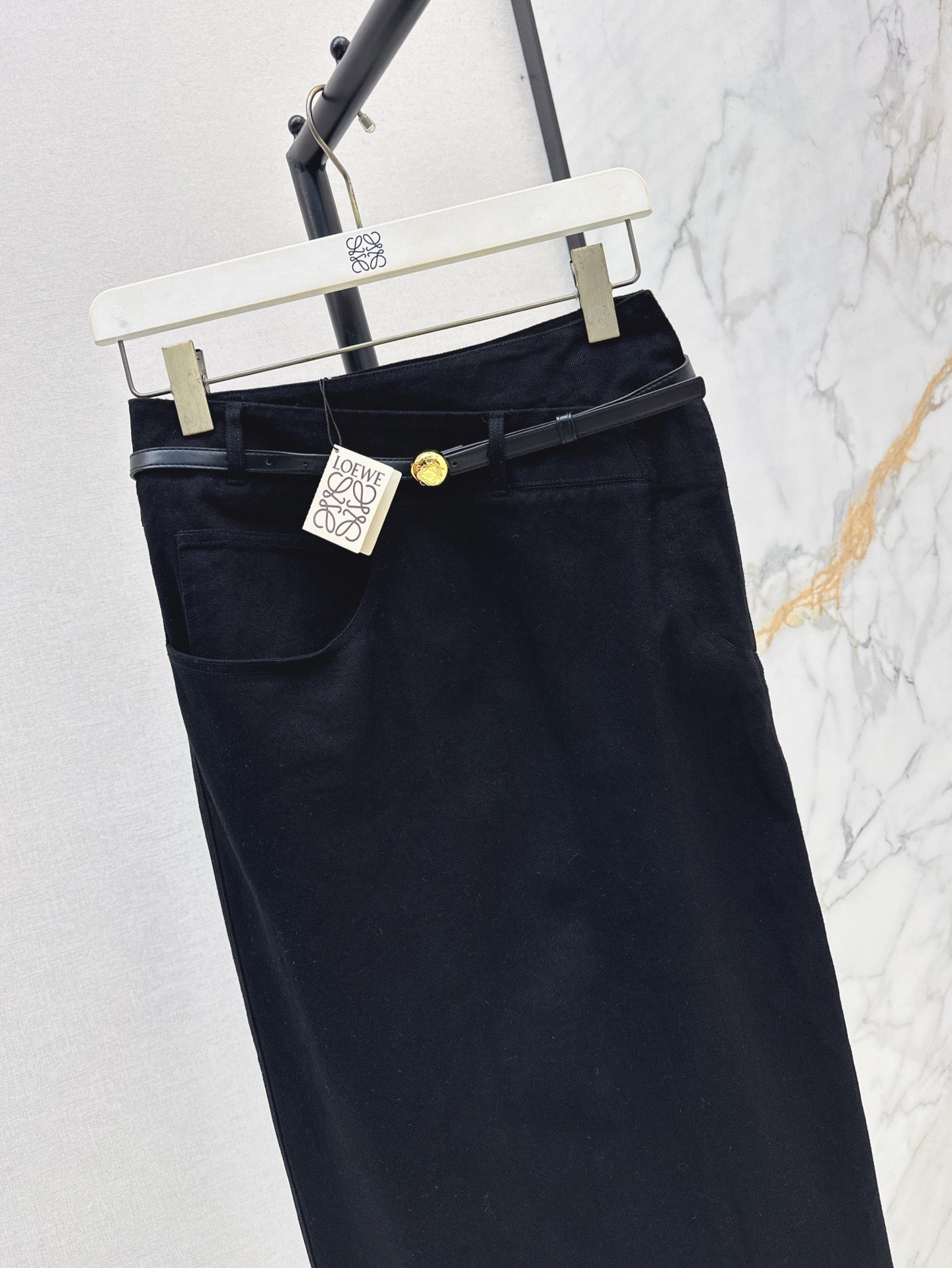 Lo 25ss belt denim skirt