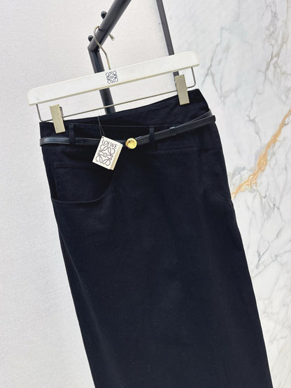 Lo 25ss belt denim skirt