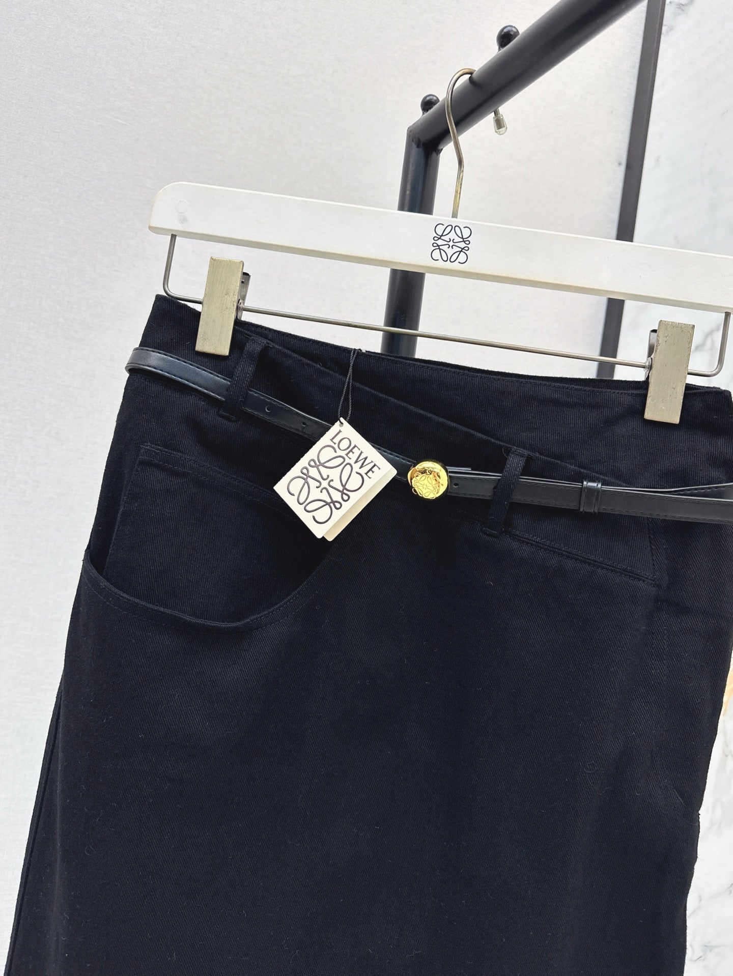 Lo 25ss belt denim skirt