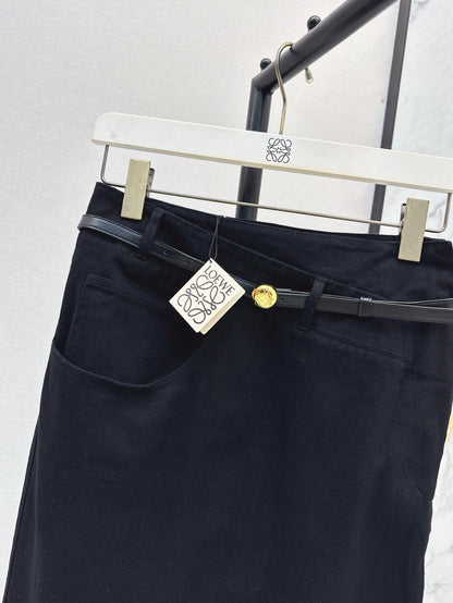 Lo 25ss belt denim skirt