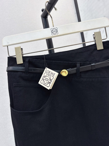 Lo 25ss belt denim skirt