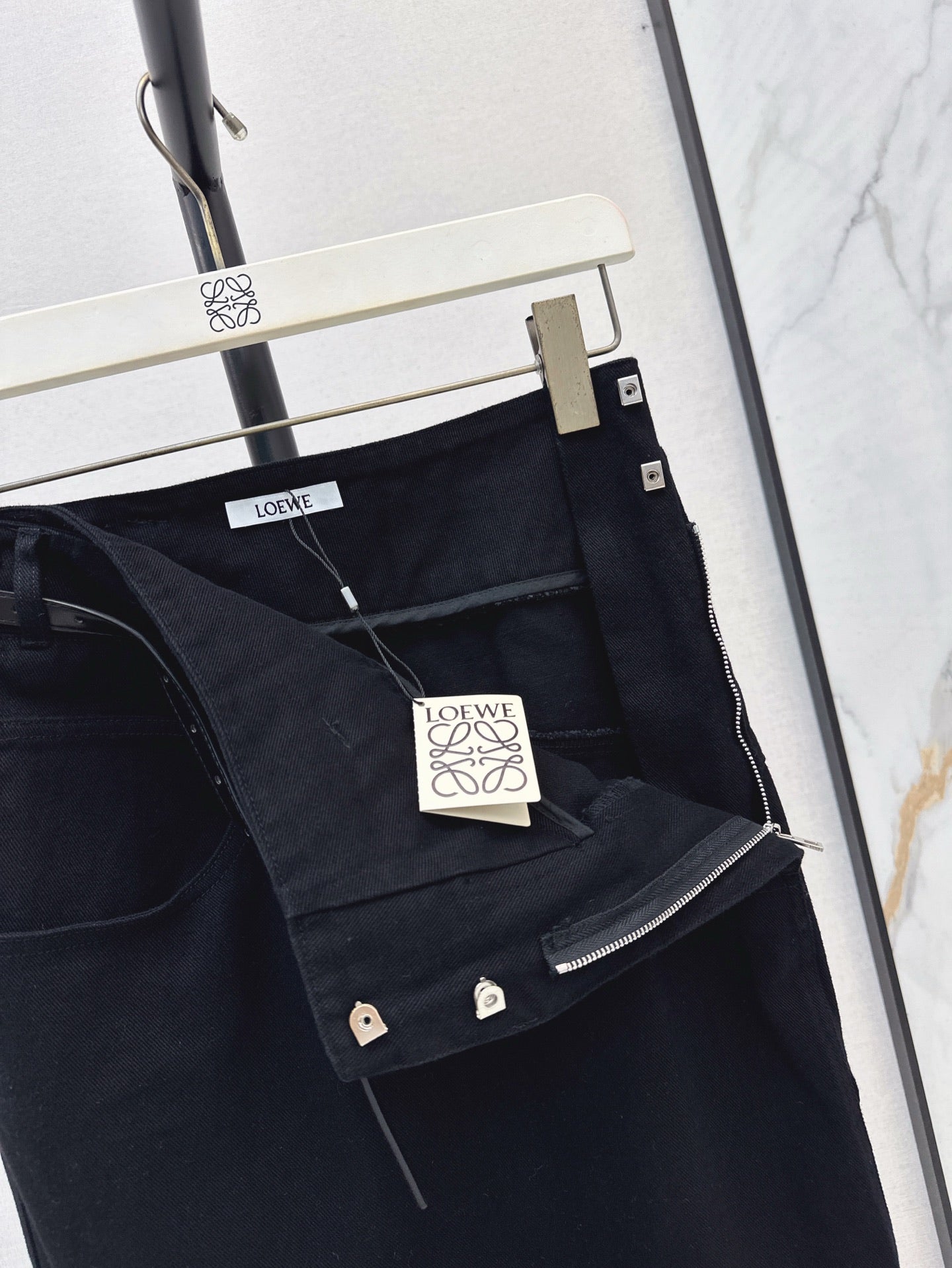 Lo 25ss belt denim skirt