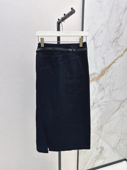 Lo 25ss belt denim skirt