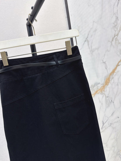 Lo 25ss belt denim skirt