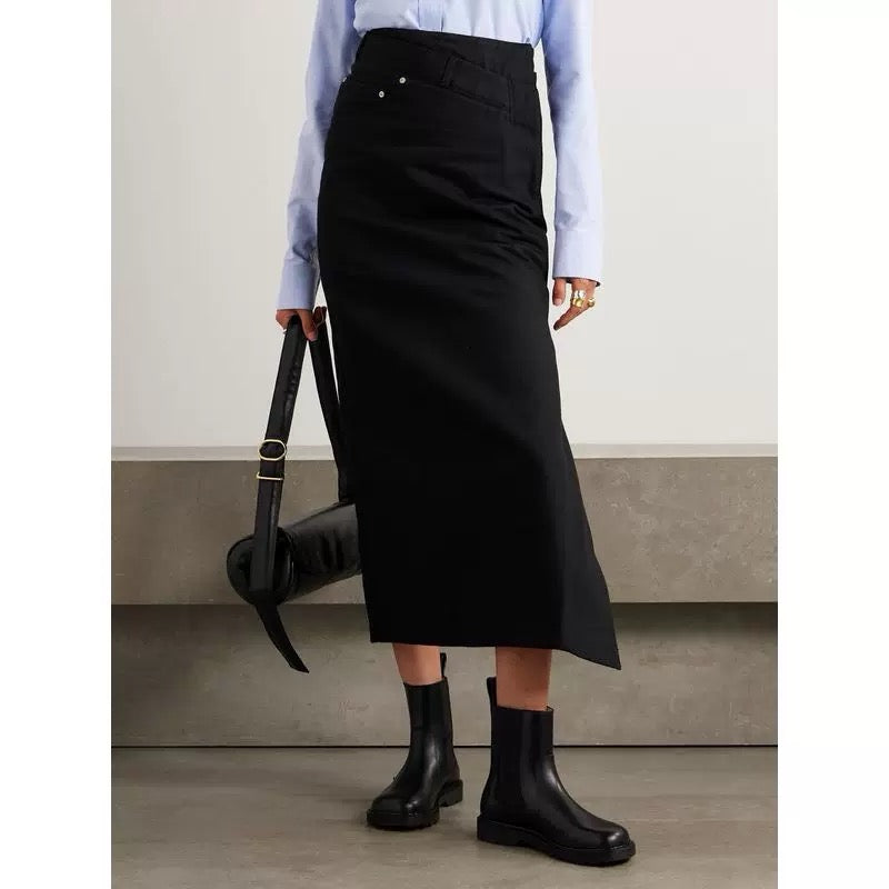 Lo 25ss belt denim skirt
